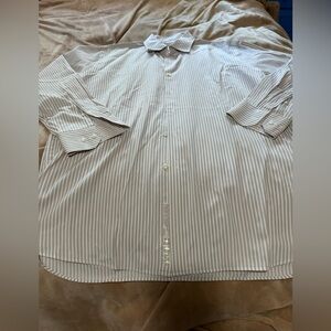 John W. Nordstrom Gray and White Striped Dress Shirt 16 1/2 32/33